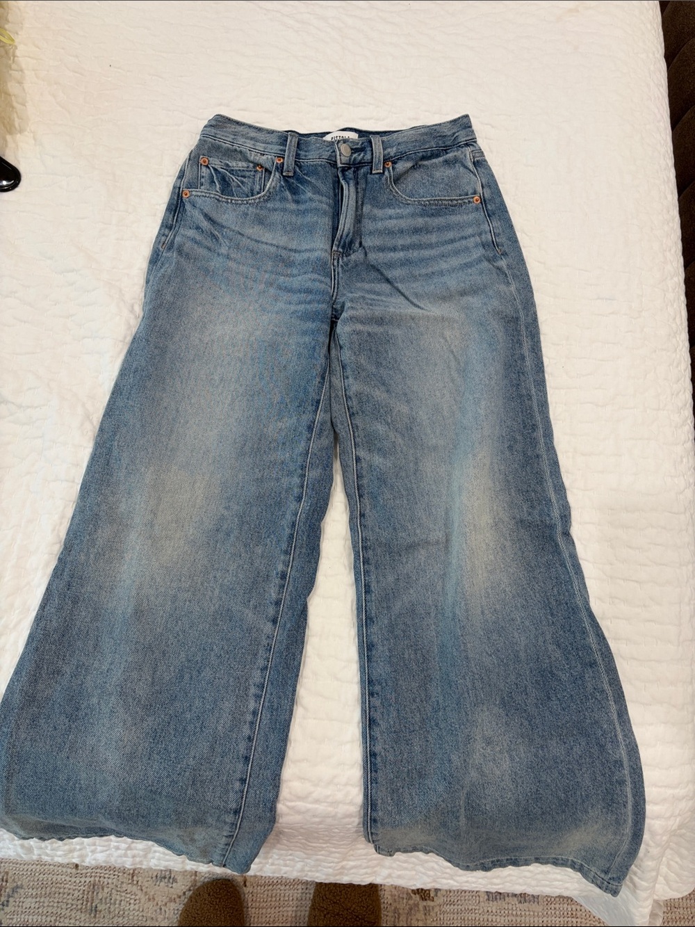 pistola Light Blue Wide-Leg Denim Jeans